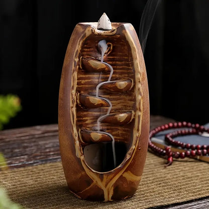 Ceramic Smoke Waterfall Incense Burner
