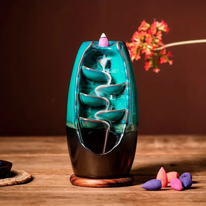 Ceramic Smoke Waterfall Incense Burner