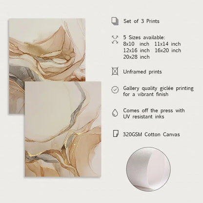 Chic Boho 3-Piece Canvas Art Set